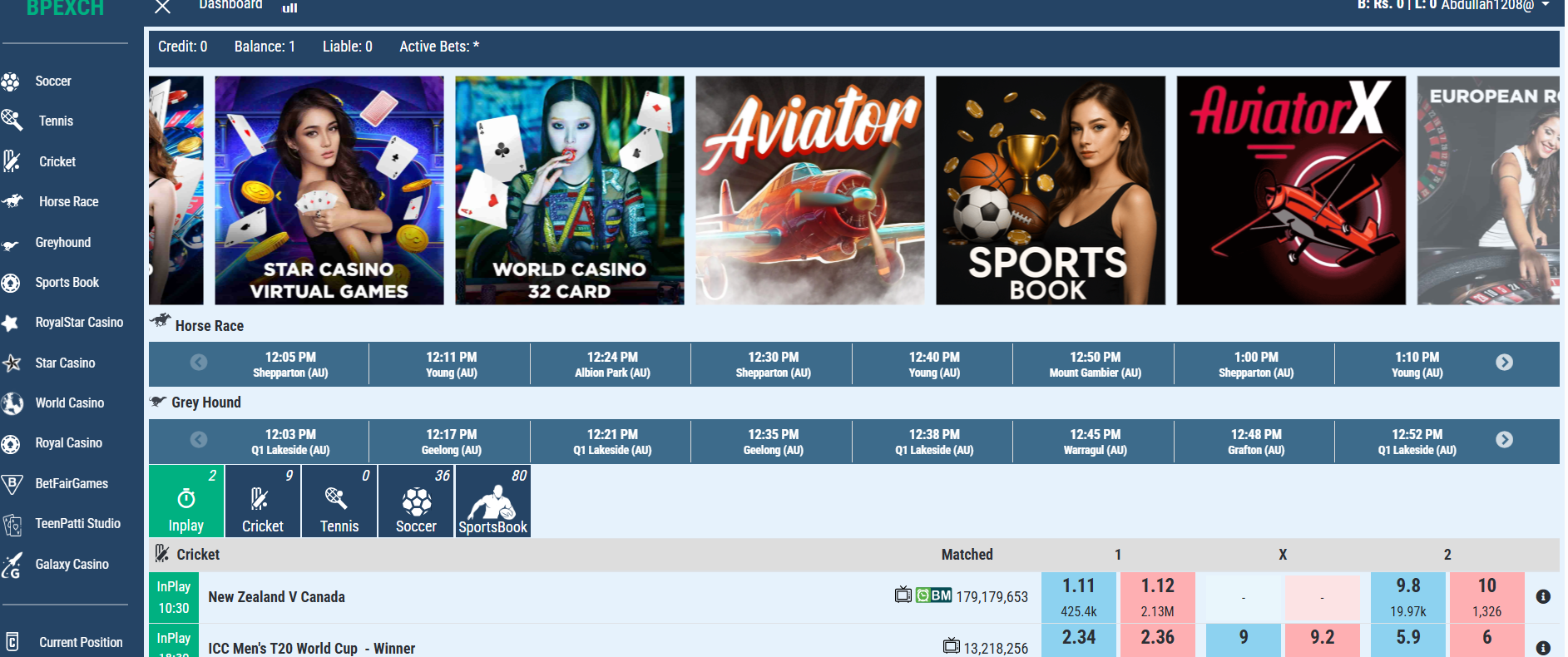 A dynamic collage of popular casino games on Bpexch & BetPro, including Royal Star Casino, Star Casino, Betfair games, Teenpatti Studio, and Galaxy Casino, showing live dealers, slot machines, and sports betting options.